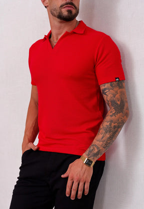 Camisa Polo Italiana Tricot Vermelha